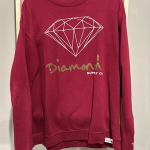 Diamond Supply Co. Burgundy Crew Neck Sweater